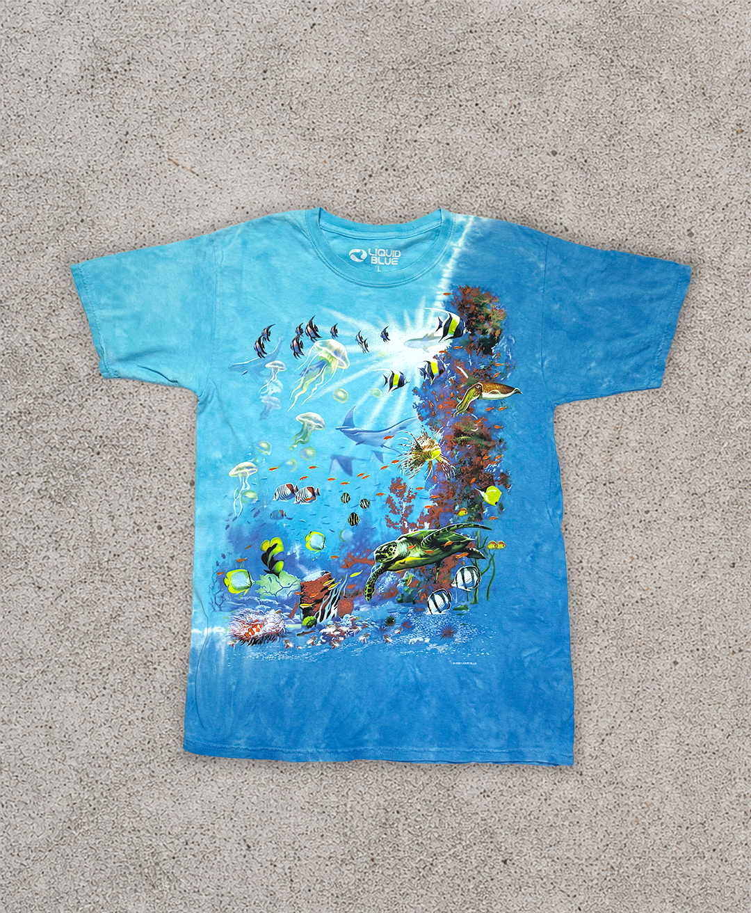 Liquid Blue Retro Tie Die Tee - XL