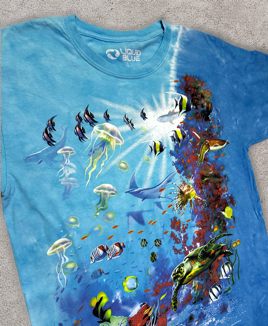 Liquid Blue Retro Tie Die Tee - XL