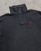 Charcoal Black Ralph Lauren Quarter Zip - L