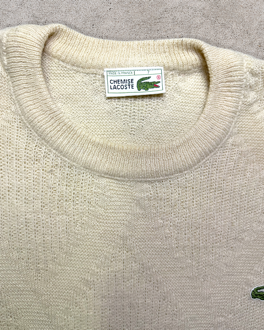 Beige Lacoste Knitted Sweater - 2XL