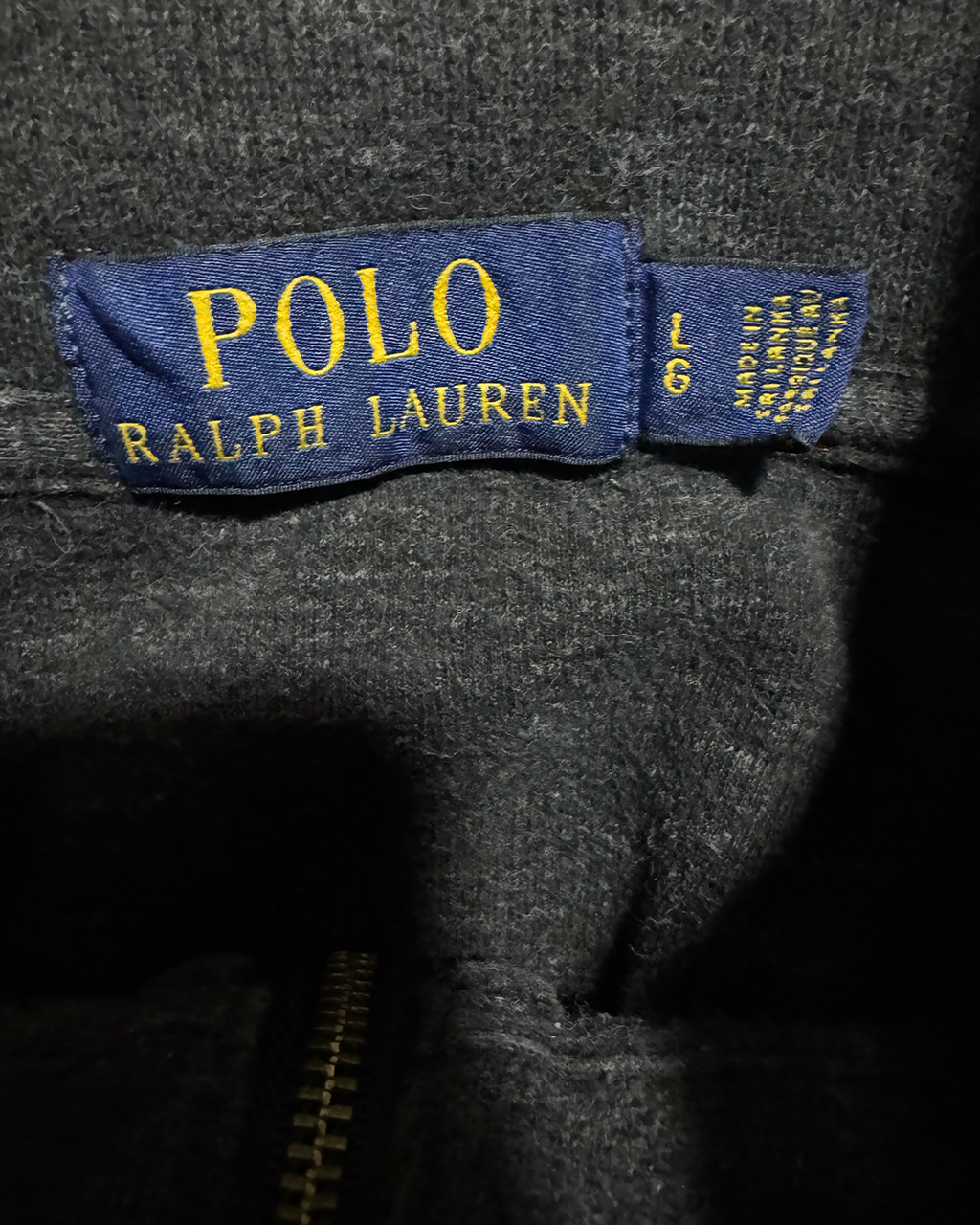 Charcoal Black Ralph Lauren Quarter Zip - L