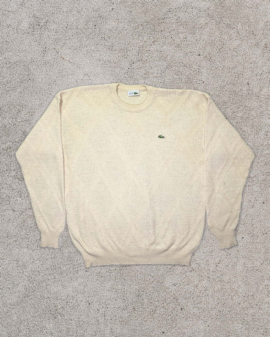 Beige Lacoste Knitted Sweater - 2XL