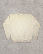 Beige Lacoste Knitted Sweater - 2XL