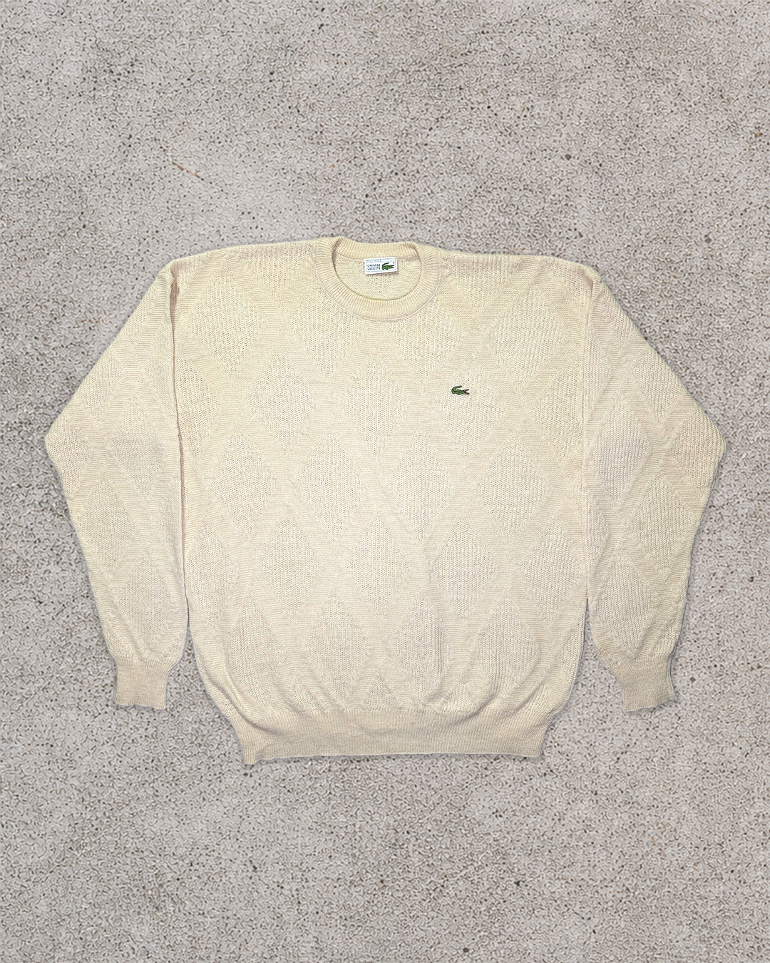 Beige Lacoste Knitted Sweater - 2XL