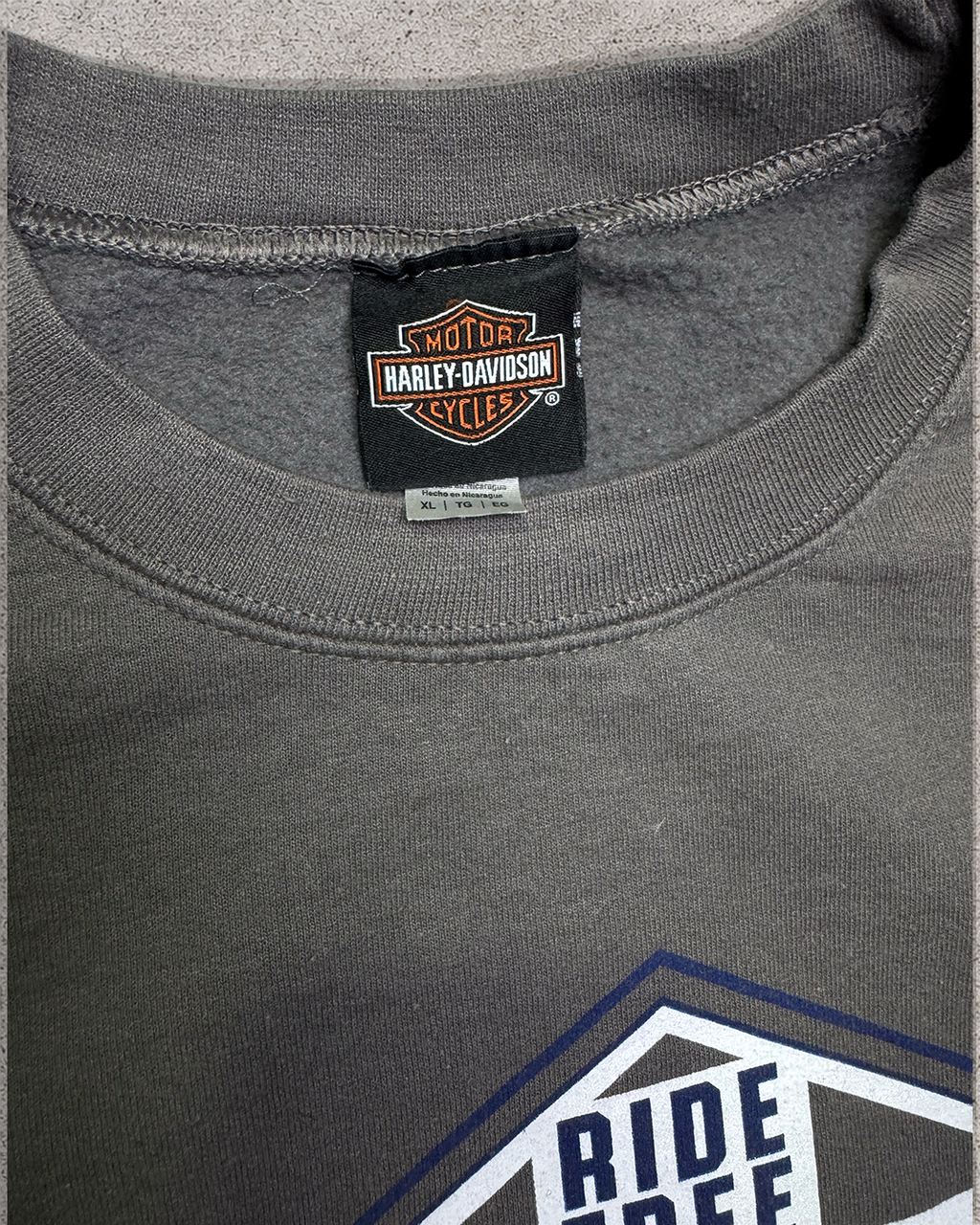 Grey Vintage Harley Davidson Sweatshirt - XL