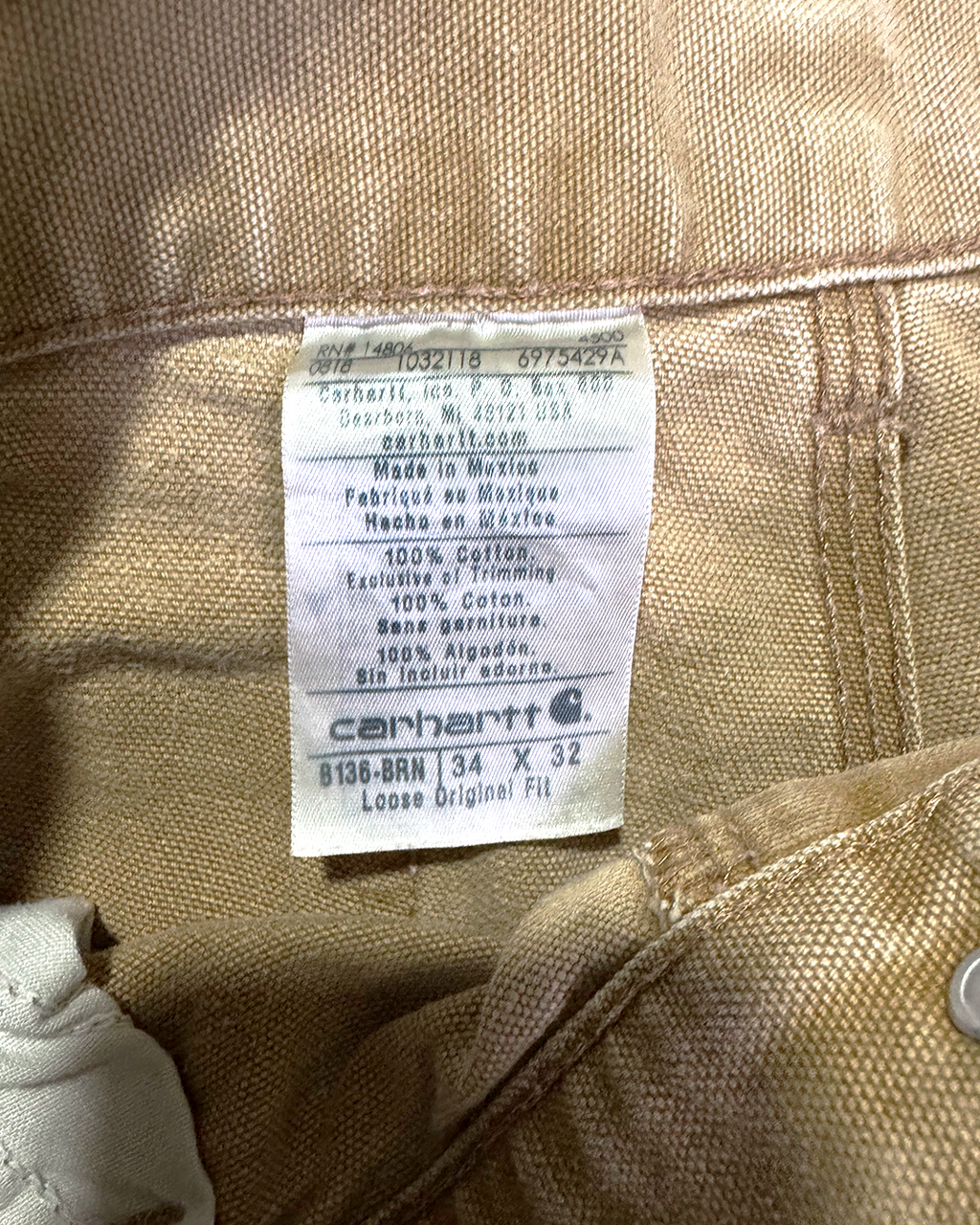 Beige Carhartt Double Knee Pants - 34x32