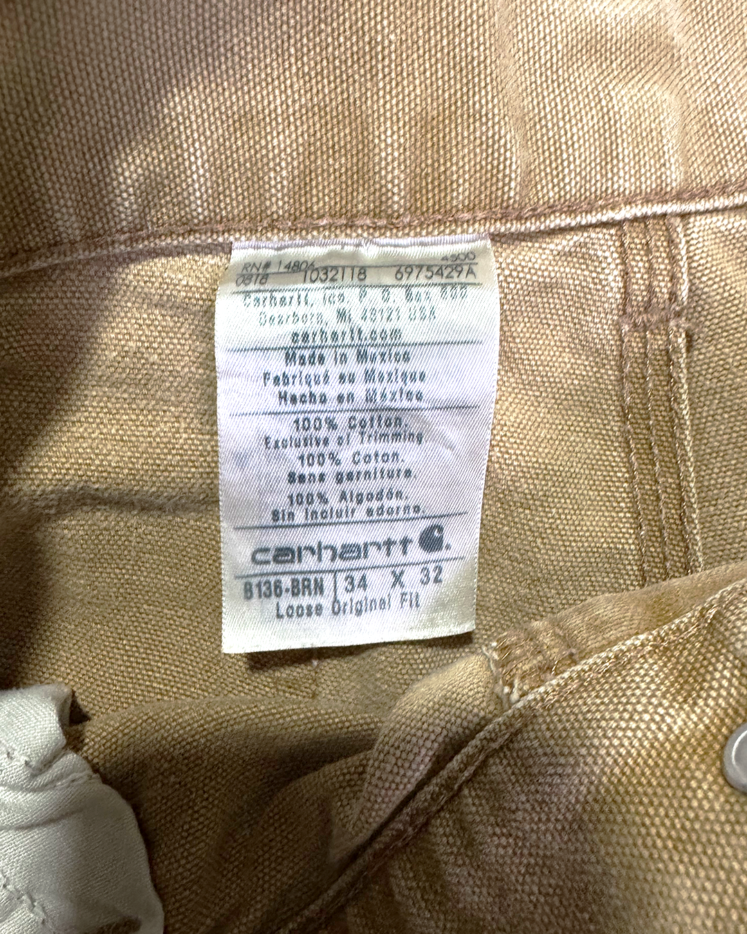 Beige Carhartt Double Knee Pants - 34x32