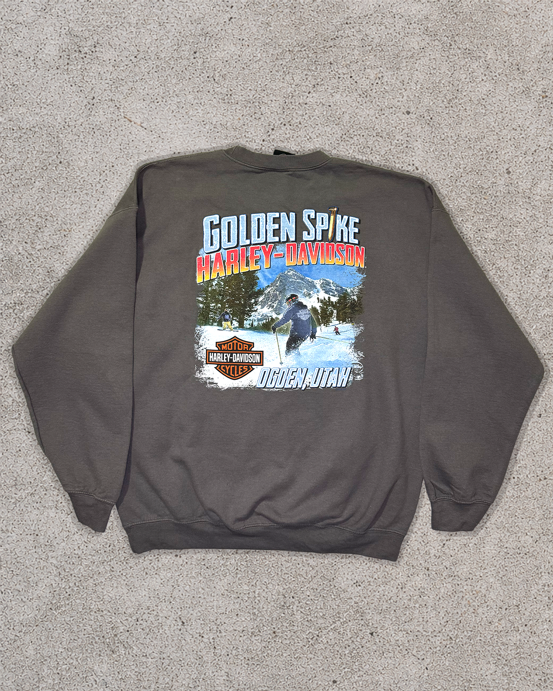 Grey Vintage Harley Davidson Sweatshirt - XL